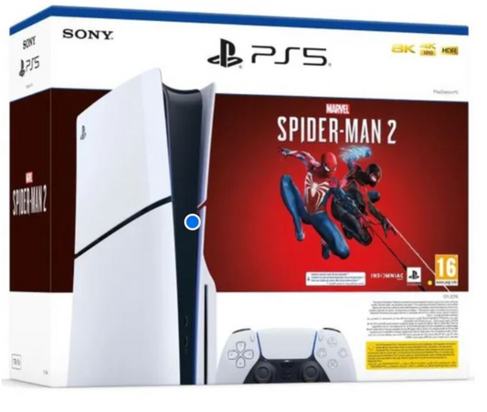 PlayStation 5-Konsole - Schlankes 1-TB-Modell - Marvels Spider-Man 2 (Code in der Box)